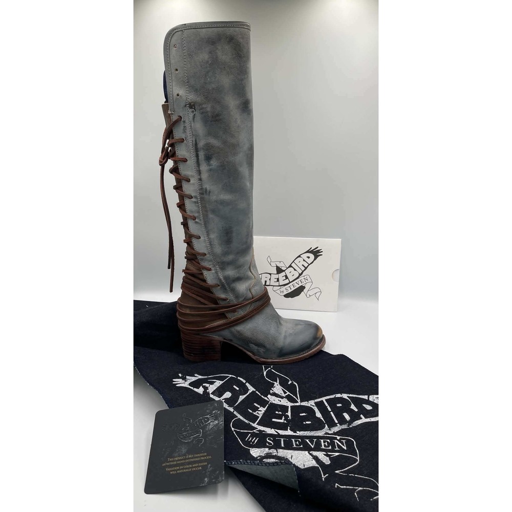 Freebird by Steven Garrett Garrett Tall Rust Suede Distressed Lace Up Boots 8.0